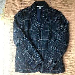 L.L. Bean Navy Plaid Blazer